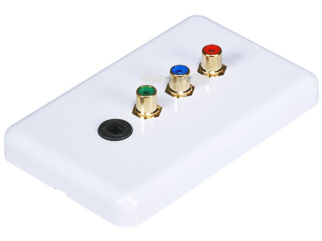 3 RCA component / Toslink Optical Wall Plate (RGB Component + To